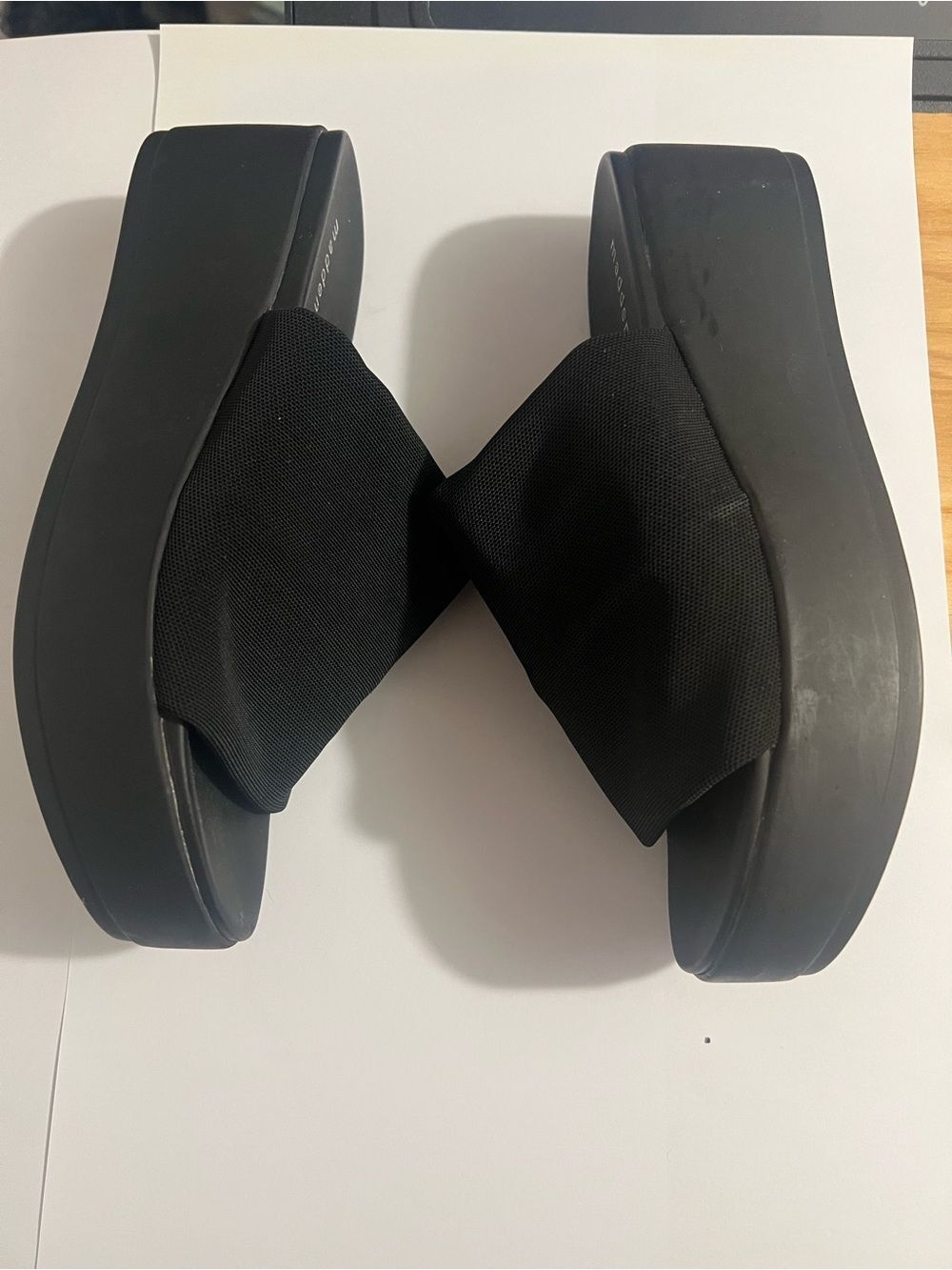 Madden Girl Black Slide Platform Sandals Women's Comfort Slides - Picture 3 of 6
